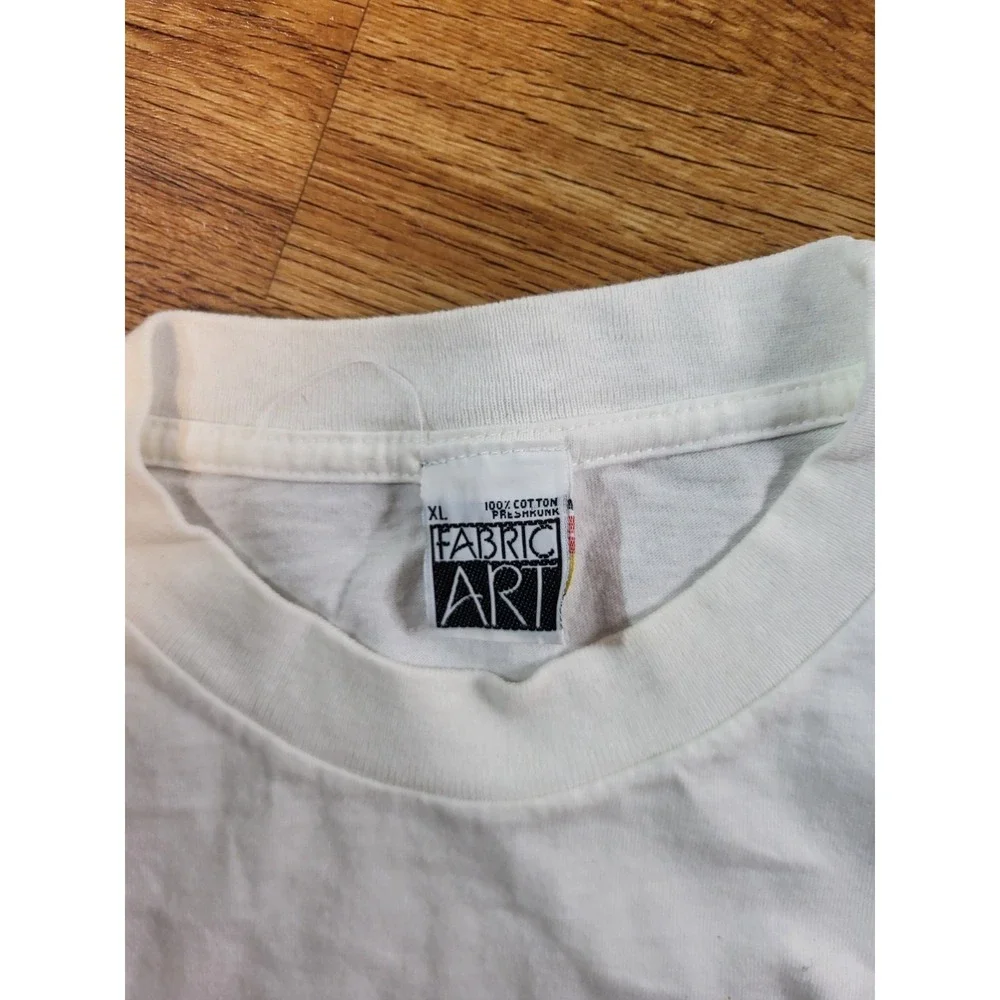 Vtge Fabric Art S Bronzan White Cat Graphic Tee Shirt - Picture 3 of 4